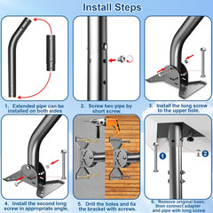 Starlink Gen 3 Mount, 180° Adjustable, Heavy-Duty Metal, Black, Wall/Roof Mount