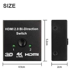 HDMI 2.0 Bi-Direction Switch Switcher 4K Cable Splitter HUB HDCP 2×1 1×2 In Out