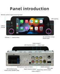 Single Din Car Stereo Radio Bluetooth Head Unit For Apple CarPlay Android Auto
