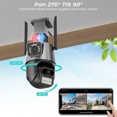 8MP 4K WiFi Security Camera: Dual Lens, 1-8X Zoom Outdoor PTZ Home Cam* US STOCK