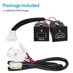 36W Power Ports USB QC PD Charger Sockets For Jetta Golf MK6 Scirocco GTI Jetta