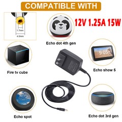 15W AC Adapter Charger For Amazon Echo PLUS Alexa Speaker Power Supply Cord USA
