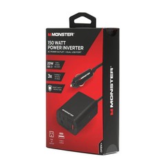 Monster 150W Power Inverter USB-C Delivery AC Outlet Cars