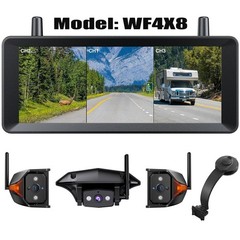AUTO-VOX Wireless RV Rear &Side Cameras &7.2″ DVR Triple Split Monitor & Bracket