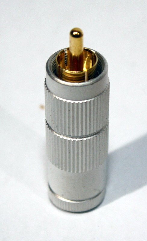 15(ea) AUDIOPHILE QUALITY ALUMINUM BODY GOLD RCAs SOLDER ATTACHMENT, EXCELLENT!