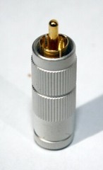15(ea) AUDIOPHILE QUALITY ALUMINUM BODY GOLD RCAs SOLDER ATTACHMENT, EXCELLENT!