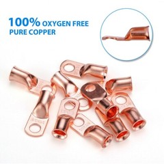 40 pcs 1/0 AWG Gauge Copper Lugs w/ BLACK & RED Heat Shrink Ring Terminals Set