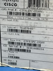 CISCO CIVS-IPC-2520V IP NETWORK DOME SECURITY CAMERA