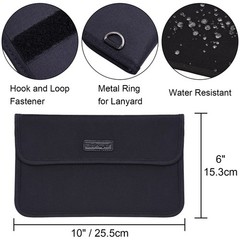 Wisdompro Faraday Bag, RFID Signal 9.5 x 5.5 inches, Black (9.5 x 5.5)