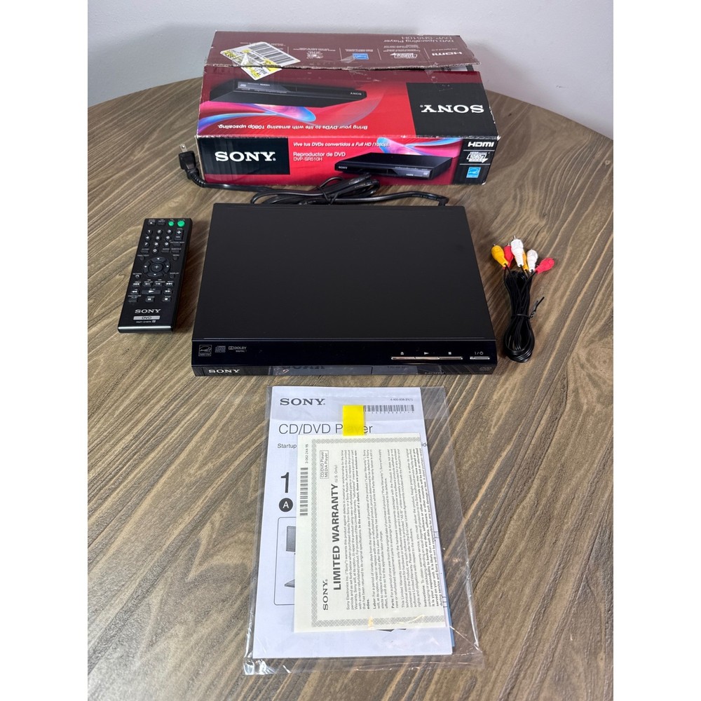 Sony DVD Player DVP-SR510H Black 1080p HDMI Upscaling with Remote Open Box Works