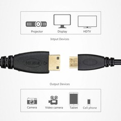 24k HDMI to Mini HDMI Cable for For BLURAY 3D DVD PS3 PS4 HDTV XBOX LCD HD TV
