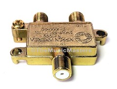 2-Way Coaxial CABLE SPLITTER Digital HDTV Satellite Wire F Type 1-2 Coax Adapter
