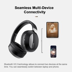 Wireless Headphones Bluetooth Noise Cancelling Stereo Earphones Over Ear Headset