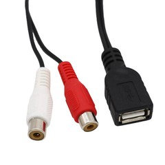 USB 2.0 A Female to 2 RCA Phono Female Audio Video AV PC Composite Adapter Cable