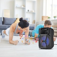 8″BT Bluetooth Wireless Speaker Colorful LED Portable Sound System Party Holiday