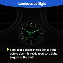 Mini Car Clock Stick on Dashboard Color: Black, WhiteItem Package Quantity: 2