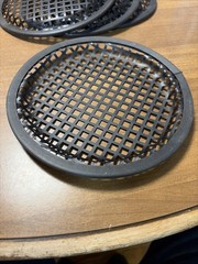 Heavy Duty 4 Each Waffle Style Steel Speaker Grill Black 8.25” Overall Diameter