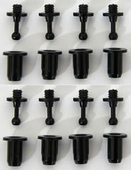 Thin Speaker Grill Pegs, Grill Fasteners, Set of 8 Pairs of Grill Posts/Sockets