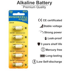 Bvgokcell A23 23A 12 Volt Battery (5-Pack), MN21/23 12V Alkaline 5 pack