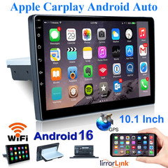 10.1″ Double 2 Din Car Radio Android 16 GPS WIFI BT Carplay Touch Screen Stereo