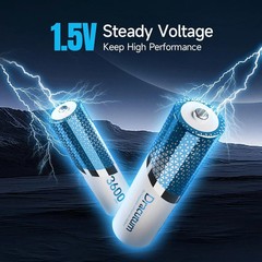 1.5V Rechargeable AA Lithium Batteries 8 Pack, 3600mWh Lithium Rechargeable