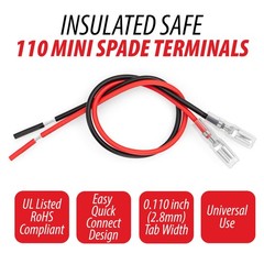 Mini Spade Terminal Wires Quick Connect Female Tabs Set