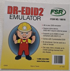 18616 FSR-DR-EDID2 EDID Manager/Learner Emulator Digital/Video Signal Converter
