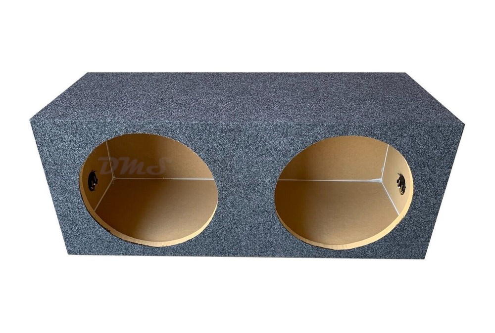 Dual 10 Inch Sealed Heavy Duty Car Subwoofer Box Sub Enclosure w/ Grey Carpet