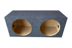 Dual 10 Inch Sealed Heavy Duty Car Subwoofer Box Sub Enclosure w/ Grey Carpet