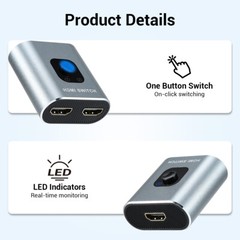 HUB 2 in 1 out & 1 in 2 out Bi-Directional 4K HDMI 2.0 Cable Switcher Splitter