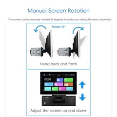 10.1″ Carplay Car Stereo Radio Single 1Din Rotatable Touch Screen Bluetooth MP5