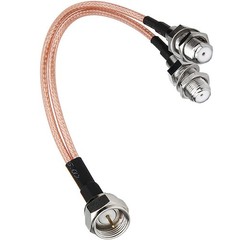 F Type Coax Cable Splitter To F Dual Female 3 Way 50 ohm RG316 Coaxial Cable