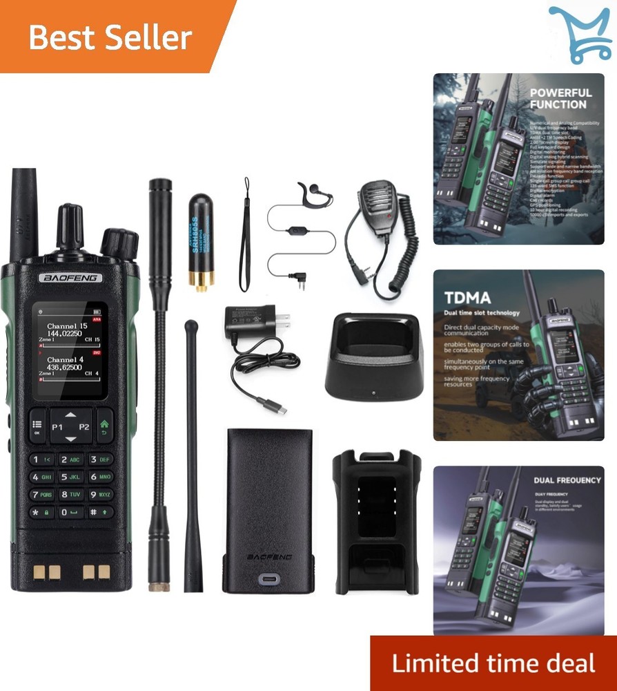 UHF VHF 10W Ham 2 Way Radio GPS Long Range Communication Digital Analog