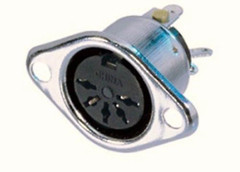 REAN NYS325 5 PIN MIDI / DIN Female Panel Mnt Nickel Plated Connector (1 PACK)