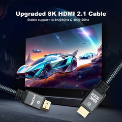 8K HDMI Cable 2.1 8K@60Hz, 4K@120Hz HDCP 2.2 HDR Dolby 4:4:4 Full HD 1080p Speed