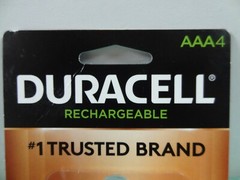 New Duracell AAA Rechargeable Batteries, AAA 4-Pack, 1.2V NiMH