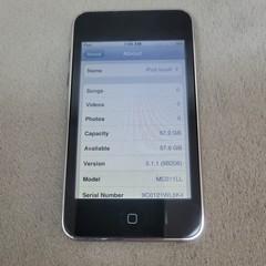 Apple iPod Touch 3rd Gen 64GB Black A1318 iOS 5.1.1 Tested Works Device Only