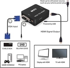 VGA to HDMI Converter Box (PC to HDTV Adapter) High Resolution For 4K ARC HEC A+