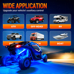 4 Gang Switch Panel LED Light Circuit Control Relay System Box Truck Offroad