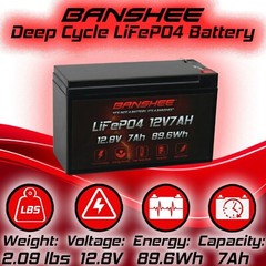 Deep Cycle LiFePO4 Lithium Battery 12V 7Ah SLA Battery Replaces Enduring 6-FM-7