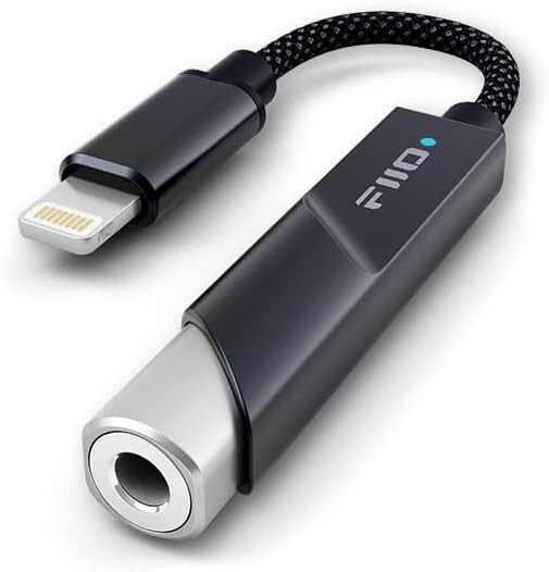 FiiO KA11 Lightning to 3.5mm Audio Adapter 32bit/384KHz USBDAC Amp (Black, LT)