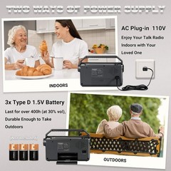 AM FM Portable Radio Battery Operated by 3X D Cell Batteries Or AC Power w/ Be