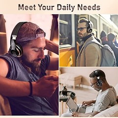 Bluetooth Headphones Over Ear, 6S Wireless Headphones Wired with 6 EQ Modes, …