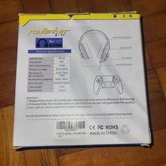 FnOoRw Stereo Gaming Headset for PS5 PS4 PC Xbox One White 3.5mm Plug