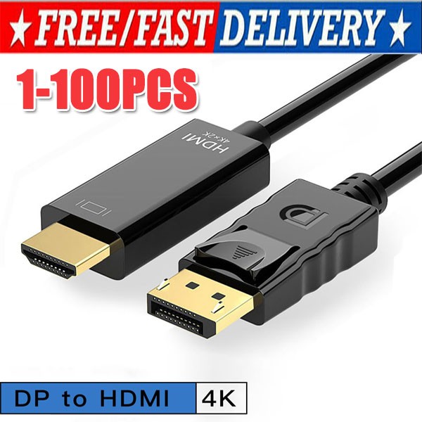 DP Displayport Male toHDMI Female Cable Converter Adapter for Laptop Desktop LOT