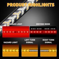60″ 528LED Truck Strip Tailgate Light Bar Reverse Brake Tail Flowing Turn Signal