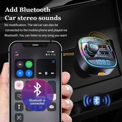 Bluetooth 5.0 Car Wireless FM Transmitter Adapter USB PD Charger AUX Hands Free