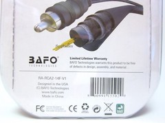 BAFO Premium 24K Gold Plated L/R RCA Stereo Audio Cable 14′ 14FT Retail Pack