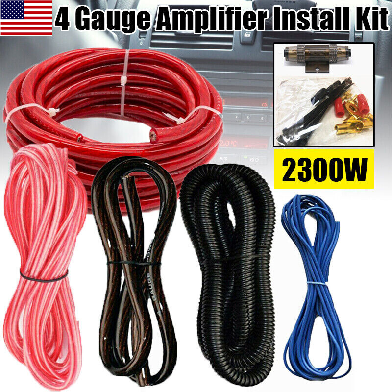 2300W 4 Gauge Car Audio Cable Kit Amplifier Install Amp RCA Subwoofer Sub Wiring