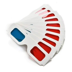100PCS Anaglyph 3D Cardboard Glasses Red Blue Paper Movie Viewer Universal